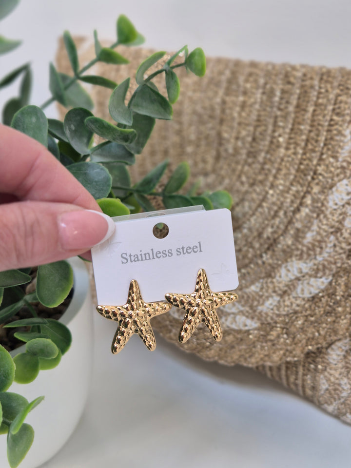 Starfish Earrings (Pierced) - Medium Size