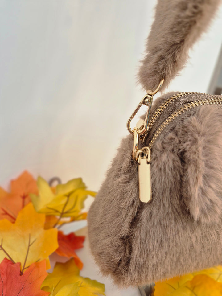 Oslo Faux Fur Bag - Chocolate