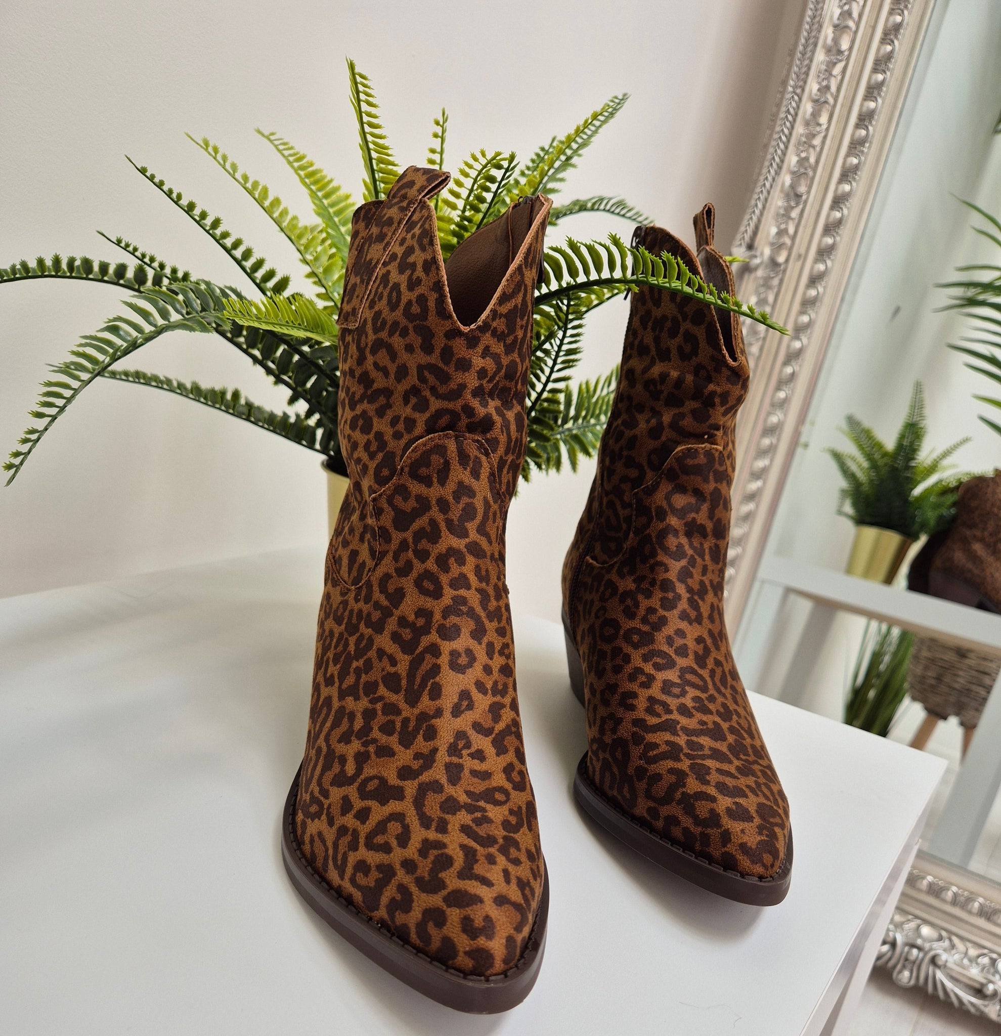 Leopard print cowboy ankle boots shop