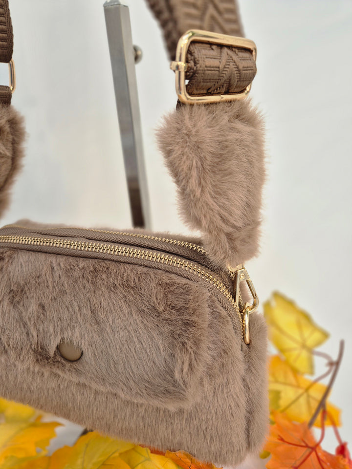 Oslo Faux Fur Bag - Chocolate