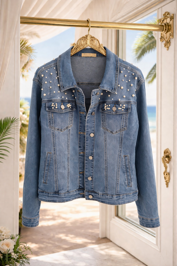 Pearl Denim Jacket with Stretch (Stonewashed) - (choose your Size)