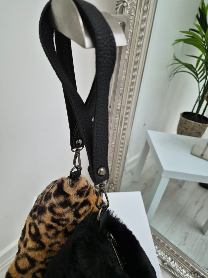 Oslo Fluffy Faux Fur Wristlet - (choose your Colour)