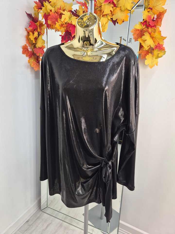 Metallic Tie Top (choose your Colour) - (One Size fitting from Size 14/16 up to Size 20)