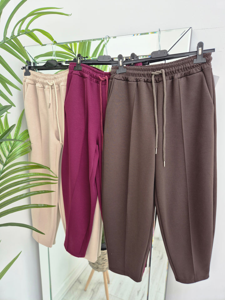 Amelia Barrel Leg Seamed Pants - (choose your Colour)