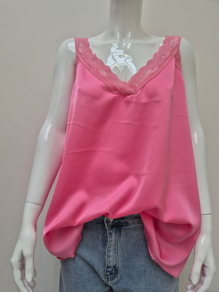 Linzi Lace Cami Top (Curvy) - (choose your Colour)