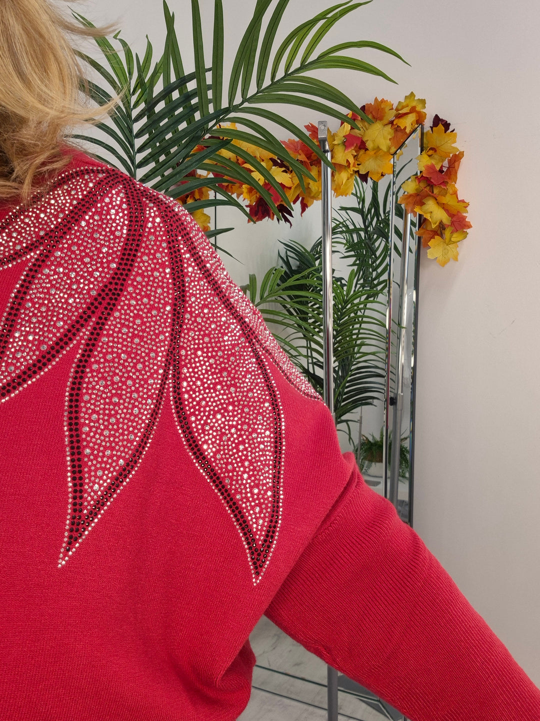 Arabella Sparkly Oversized Jumper with V Neck (choose your Colour) (One Size/Curvy, fits from Size 12/14 up to Size 18/20)