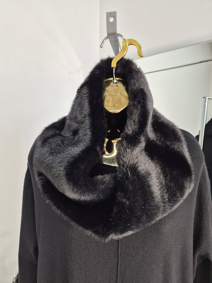 Oslo Faux Fur Infinity Snood - Black