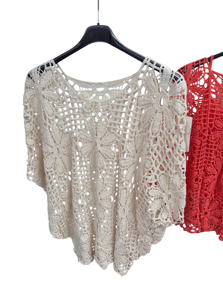 Debbie Crochet Top - (choose your Colour) - (Curvy)