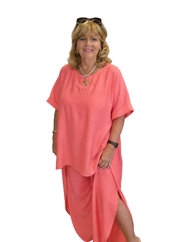 Vicki Harem Co-ord Sets (One Size/Curvy, fits Size 14 up to Size 20) - Coral