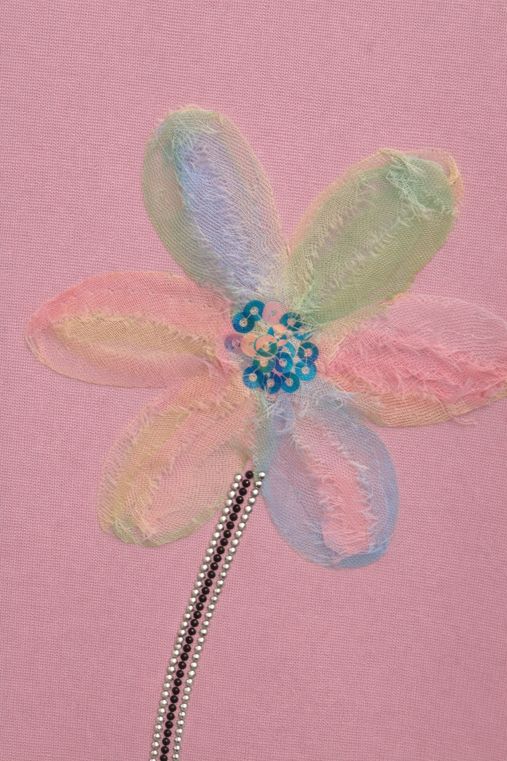 Daisy Crystal Tee Shirt  - Pink (One Size/Curvy, fits Size 12/14 to 16/18)