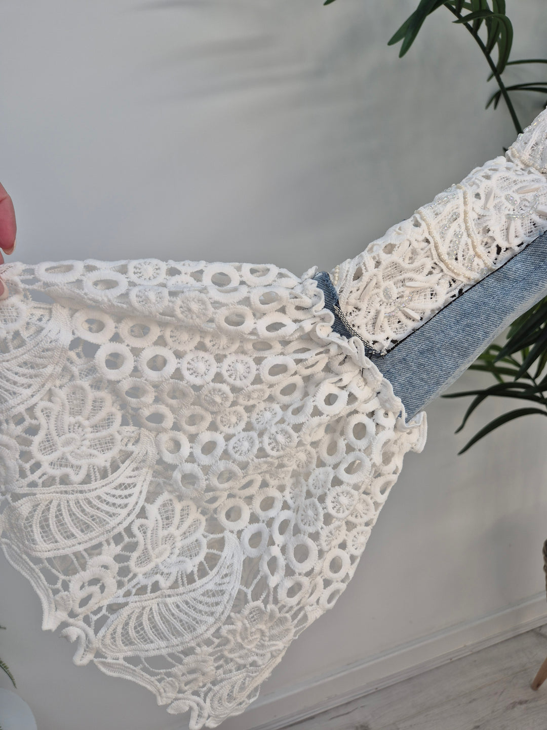 Lana Lacy Denim Jacket - Mid Stonewashed (One Size, fitting from Size 10 up to 14)