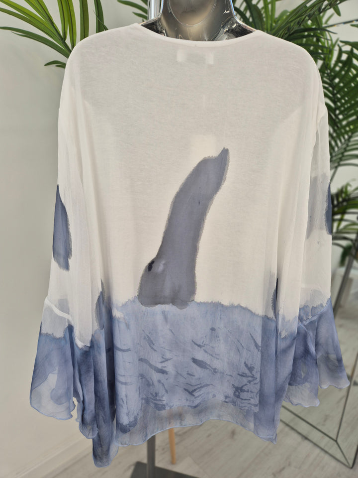Chiffon Overlay Top - (choose your Colour) - (Curvy)