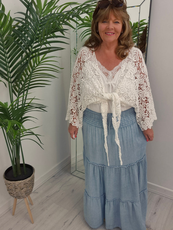 Chambray Maxi Skirt - (choose your Colour) (Curvy)