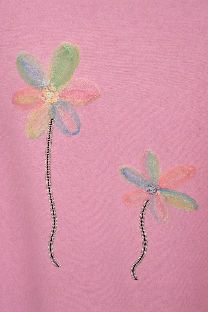 Daisy Crystal Tee Shirt  - Pink (One Size/Curvy, fits Size 12/14 to 16/18)