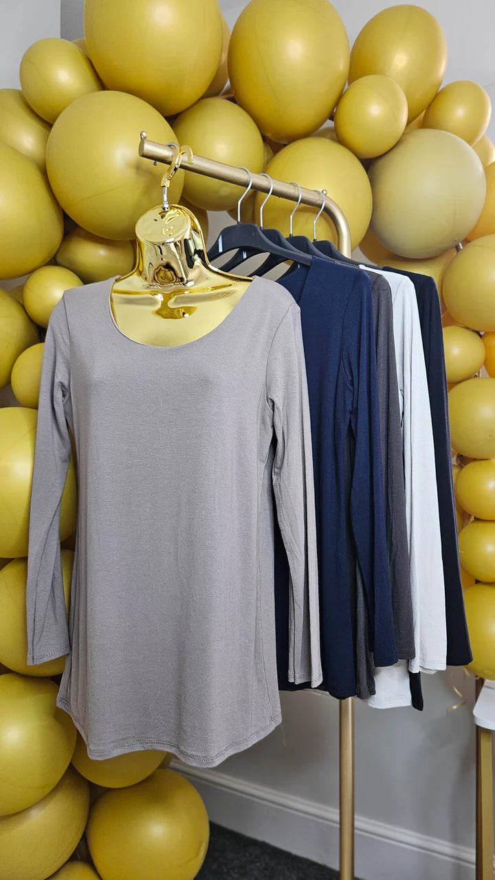 Double Layered Long Sleeve Tops - (choose your Colour) - One Size