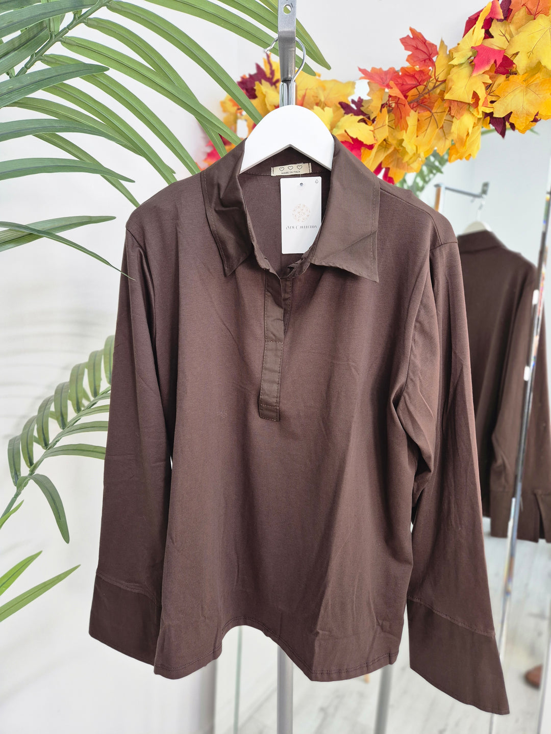 Lisa Layering Shirt (Stretch) - One Size - fits up to Size 18/20 - Chocolate