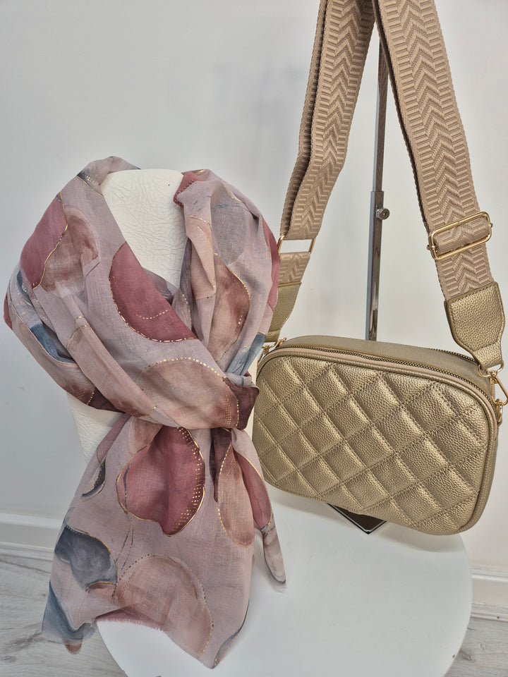 Diamond Quilted Bag - Metallic Gold (Gold Tone)