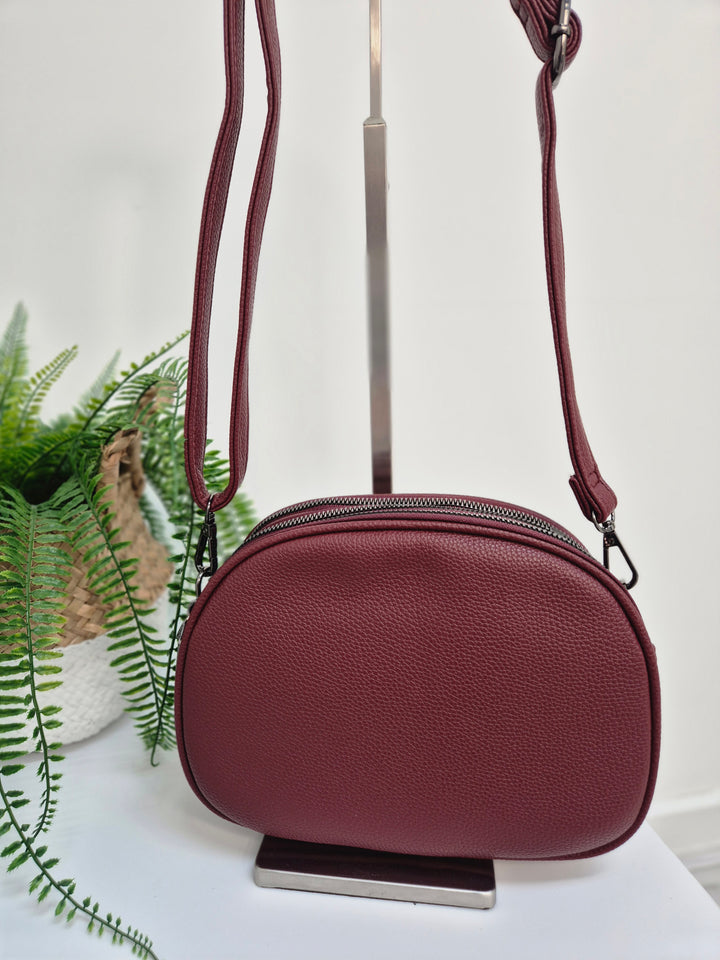 Jojo 3 Zipped Bag - Wine (Pewter Tone)