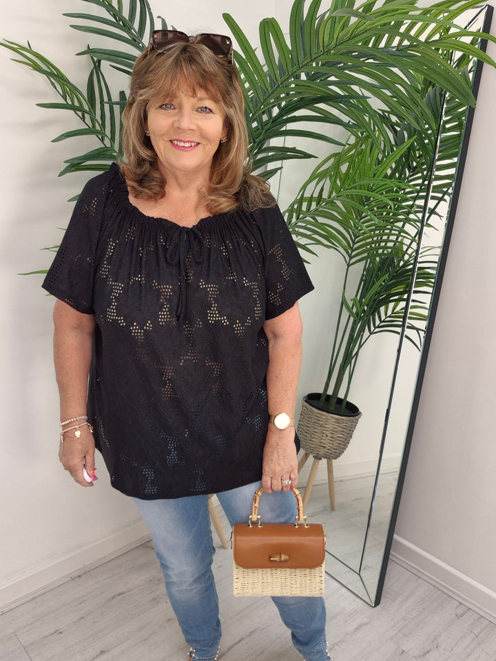 Florence Broderie Anglaise Bardot Top - (choose your Colour)