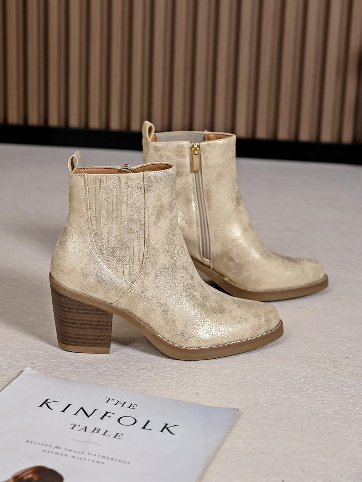 Denver Ankle Boots - (choose your Size) - Champagne Gold Shimmer