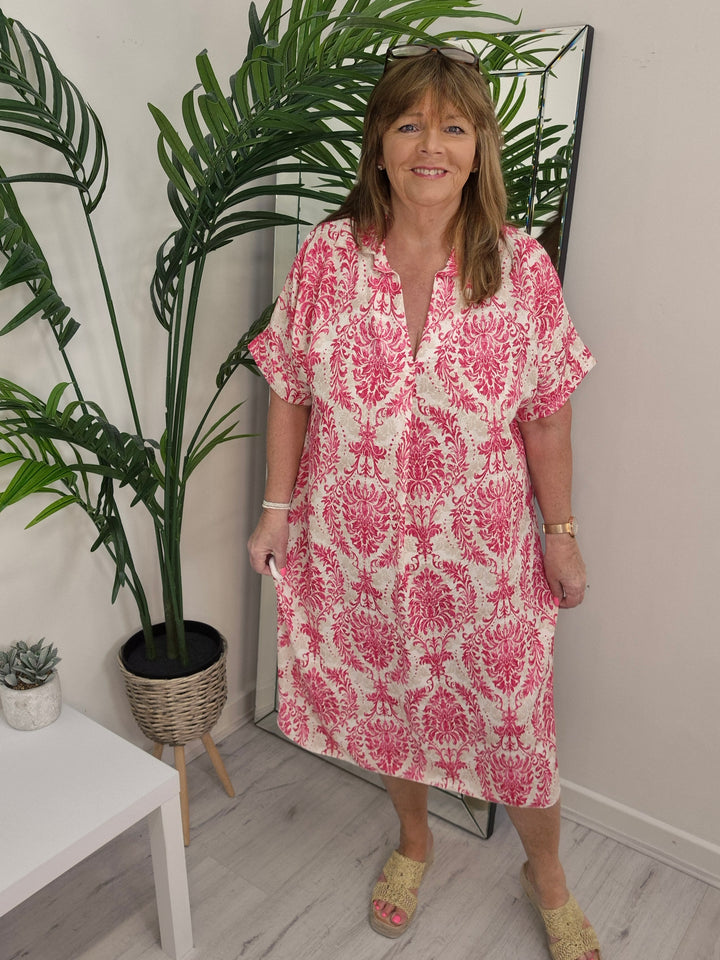 Floral Midi Dress - (choose your Colour) - Oversized