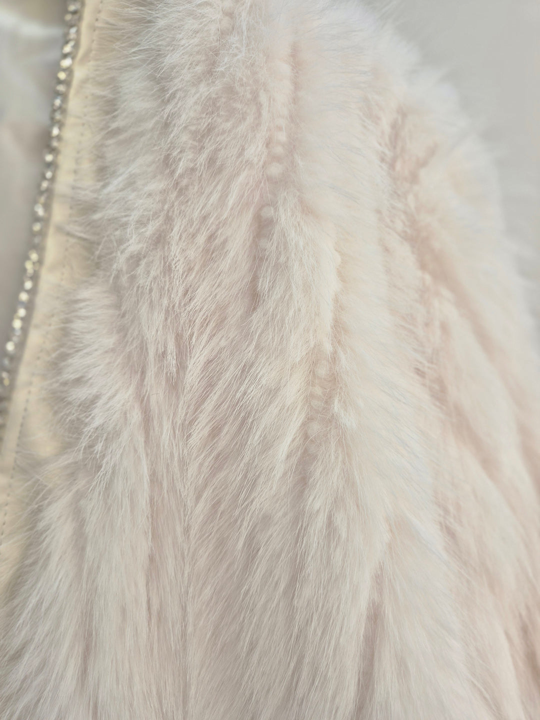 Oslo Crystal Faux Fur Jacket - Winter White - (One Size fits from Size 10 to Size 16)