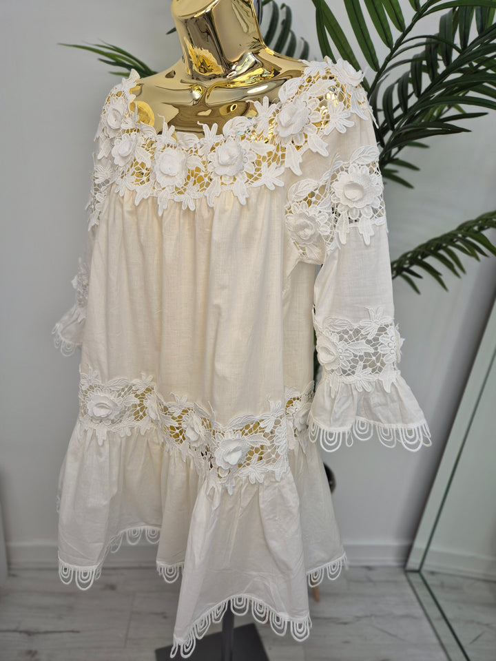 Santorini Bardot Top - White