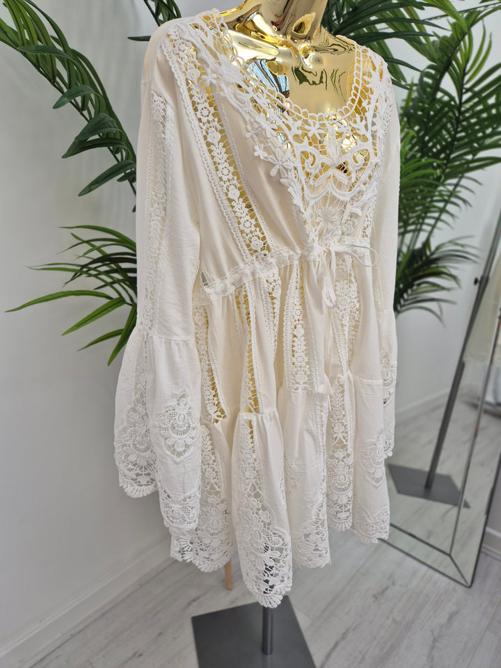 Ibiza Beach Dress - White (One Size/Curvy)