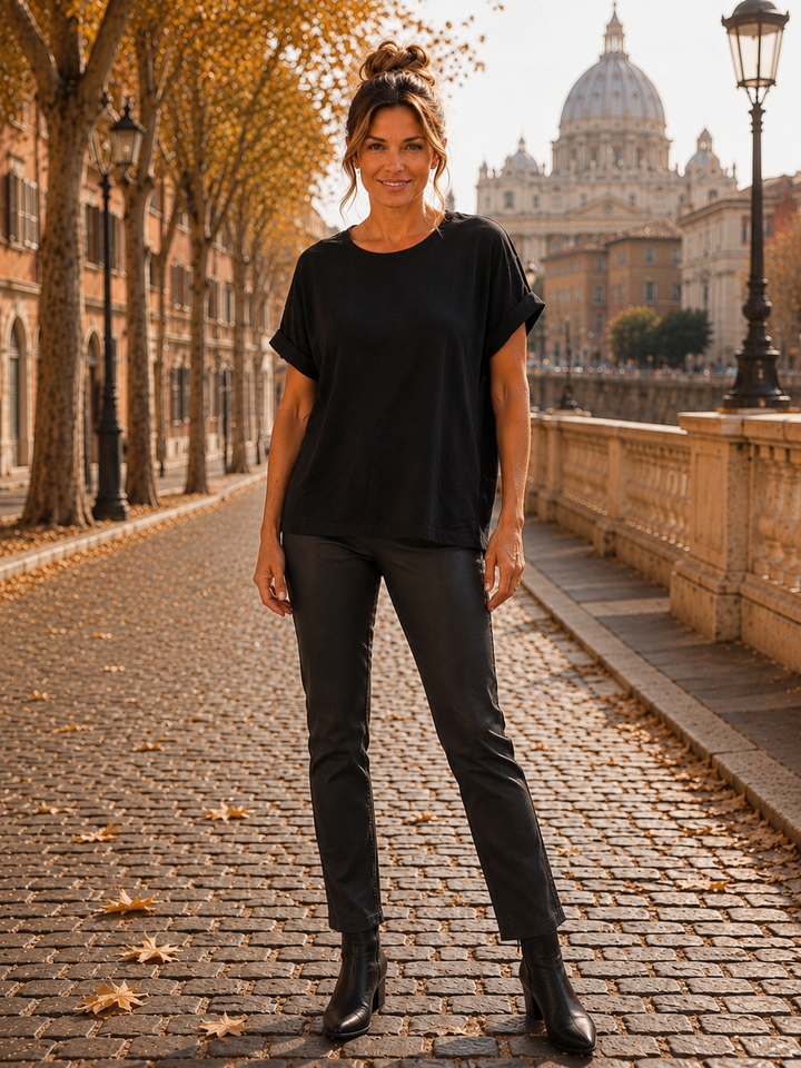 Matt PU Coated Jeans - Black (choose your Size)