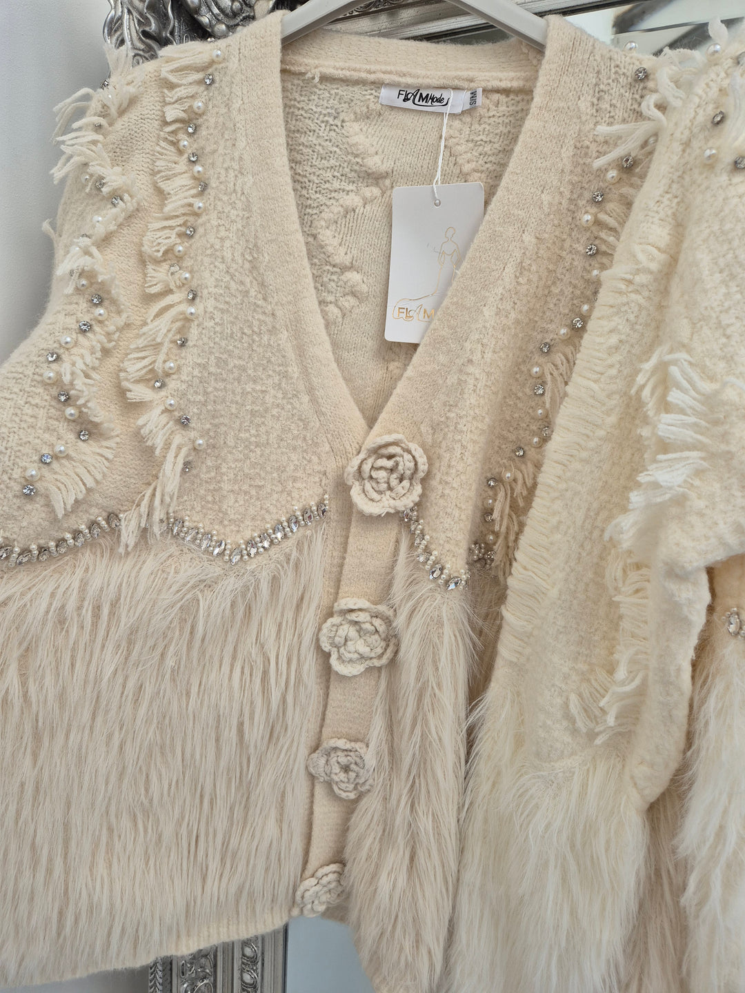 Christabelle Crystal & Pearl Cardigan - (choose your Colour & Size)
