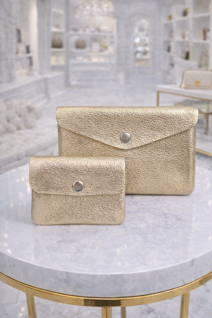 Leather Metallic Purse - (choose your Colour & Size)