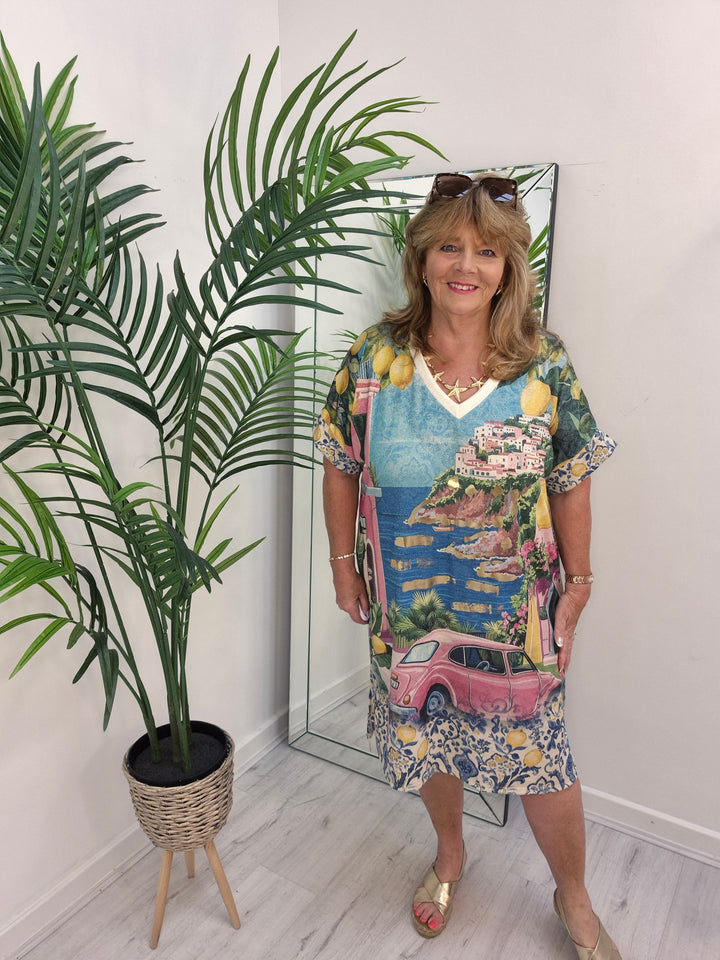 Carla Shimmer Dress - Sorrento/La Dolce Vita (Loose Fit)