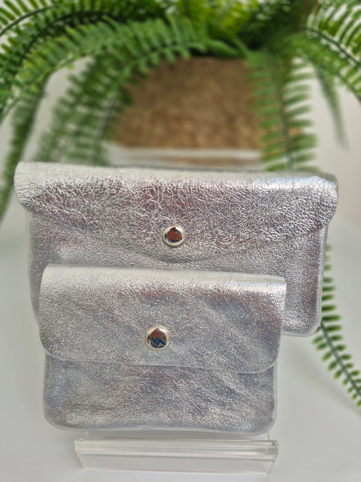 Leather Metallic Purse - (choose your Colour & Size)