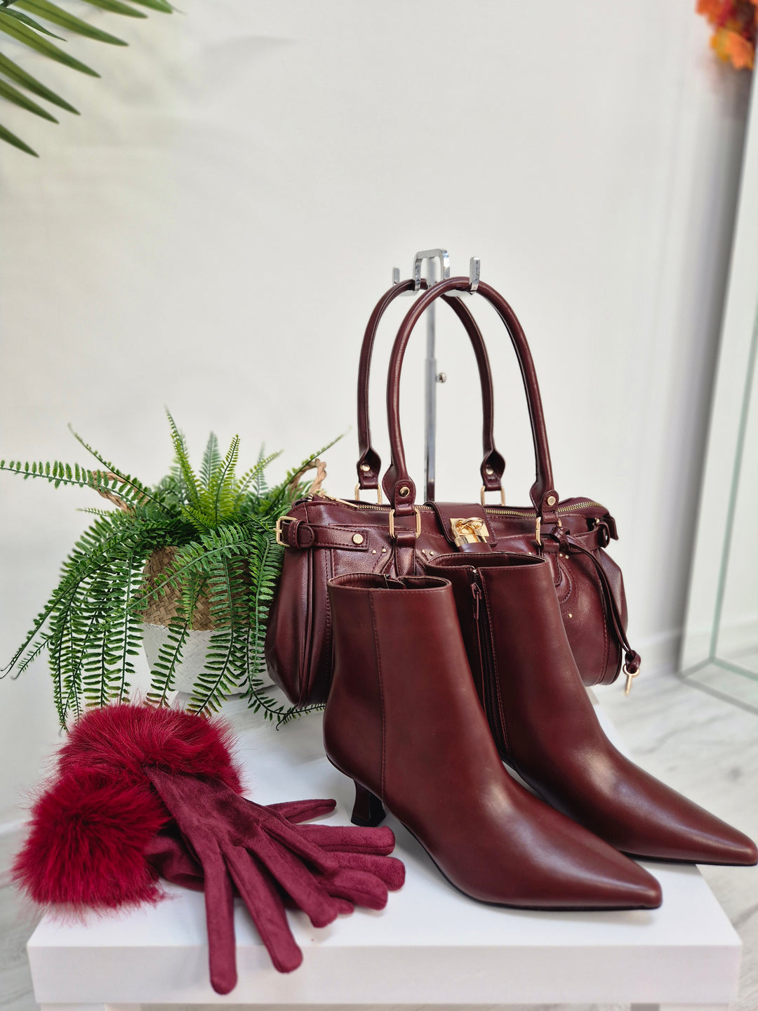 Gina Oversized Fringed Scarf - Wine