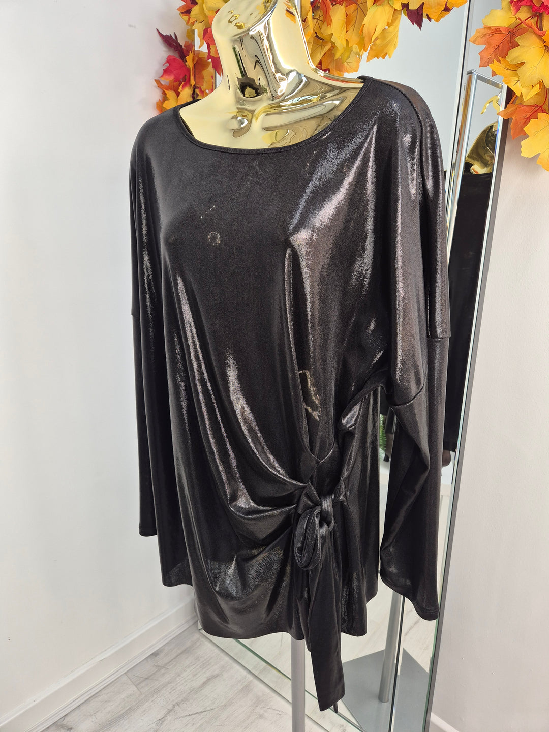 Metallic Tie Top (choose your Colour) - (One Size fitting from Size 14/16 up to Size 20)