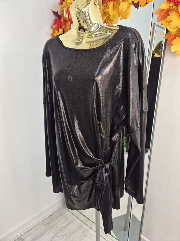 Metallic Tie Top (choose your Colour) - (One Size fitting from Size 14/16 up to Size 20)