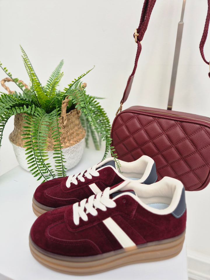 Dakota Chunky Trainers - Wine (choose your Size)
