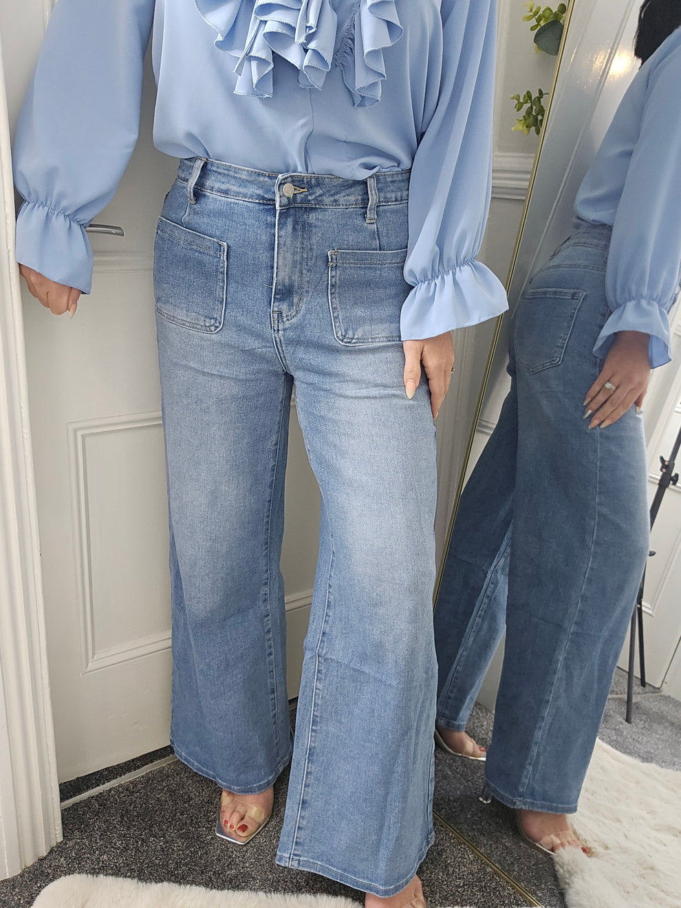 Sadie Wide Leg Jeans (G Smack) - Stonewashed (choose your Size)