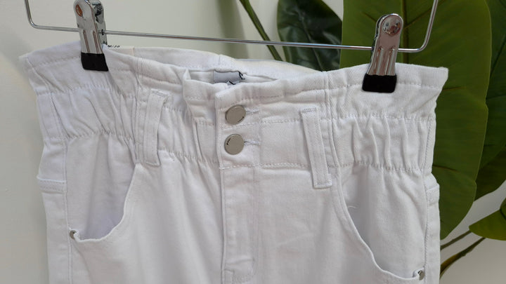 G Smack Paper Bag Mom Jeans - White (choose your Size)