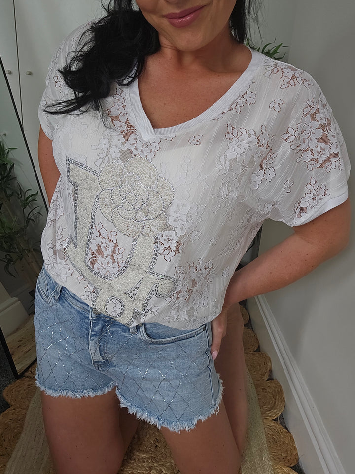 Dee Crystal Top - (choose your Colour)