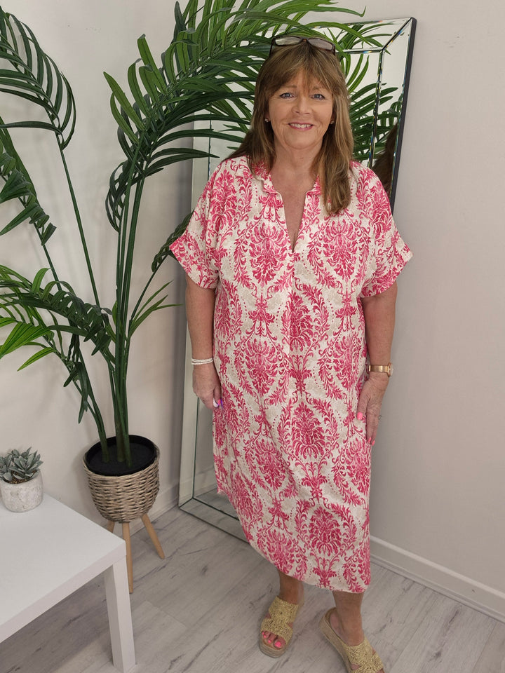 Floral Midi Dress - (choose your Colour) - Oversized