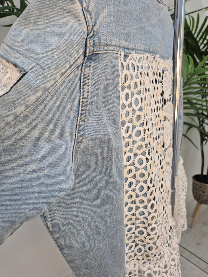 Lana Lacy Denim Jacket - Light Stonewashed (One Size, fitting from Size 10 up to 14)