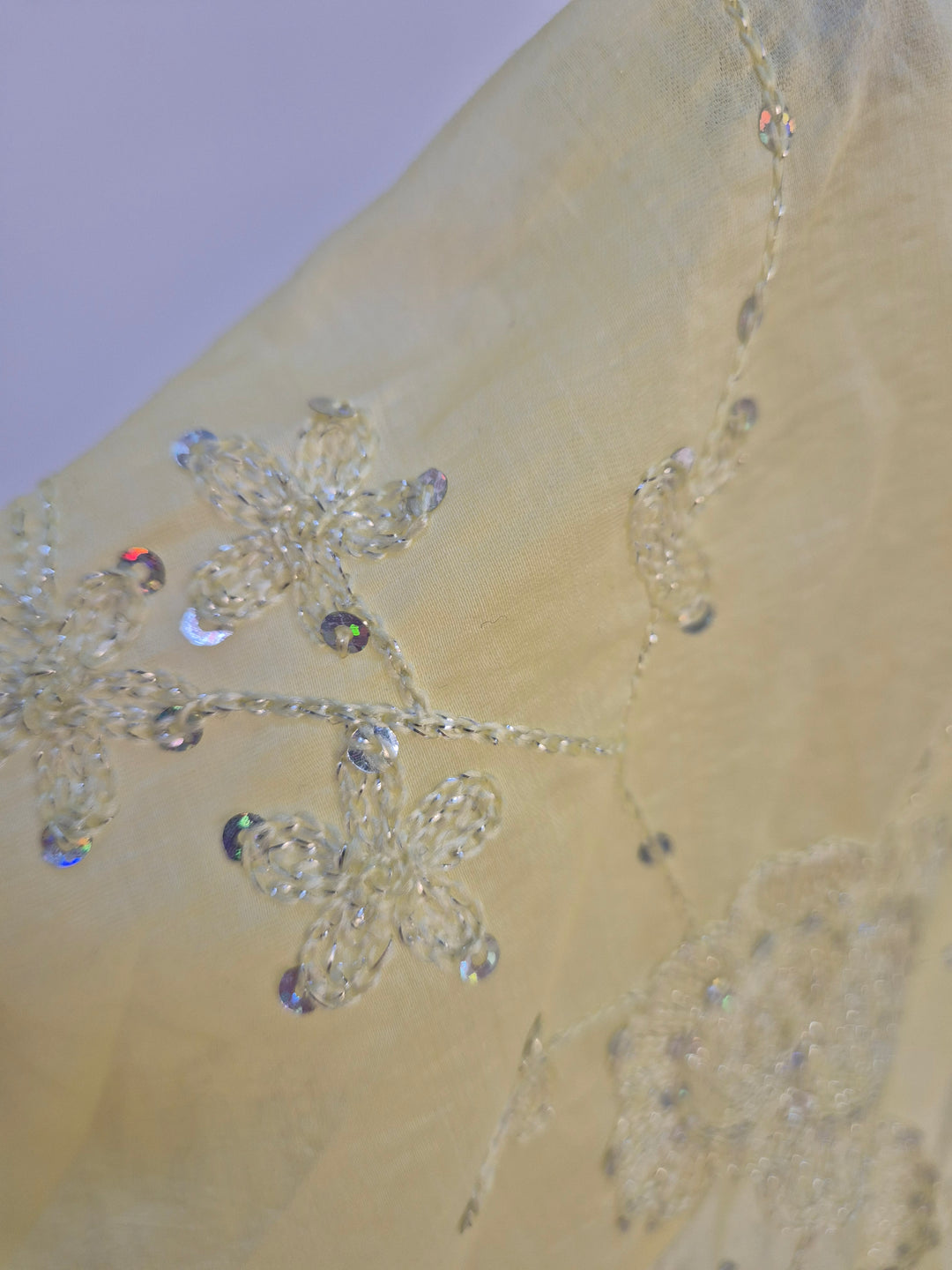 Patsy Puffball Sleeve Sparkly Blouse (One Size, fits from Size 10/12 up to Size 16) - Lemon