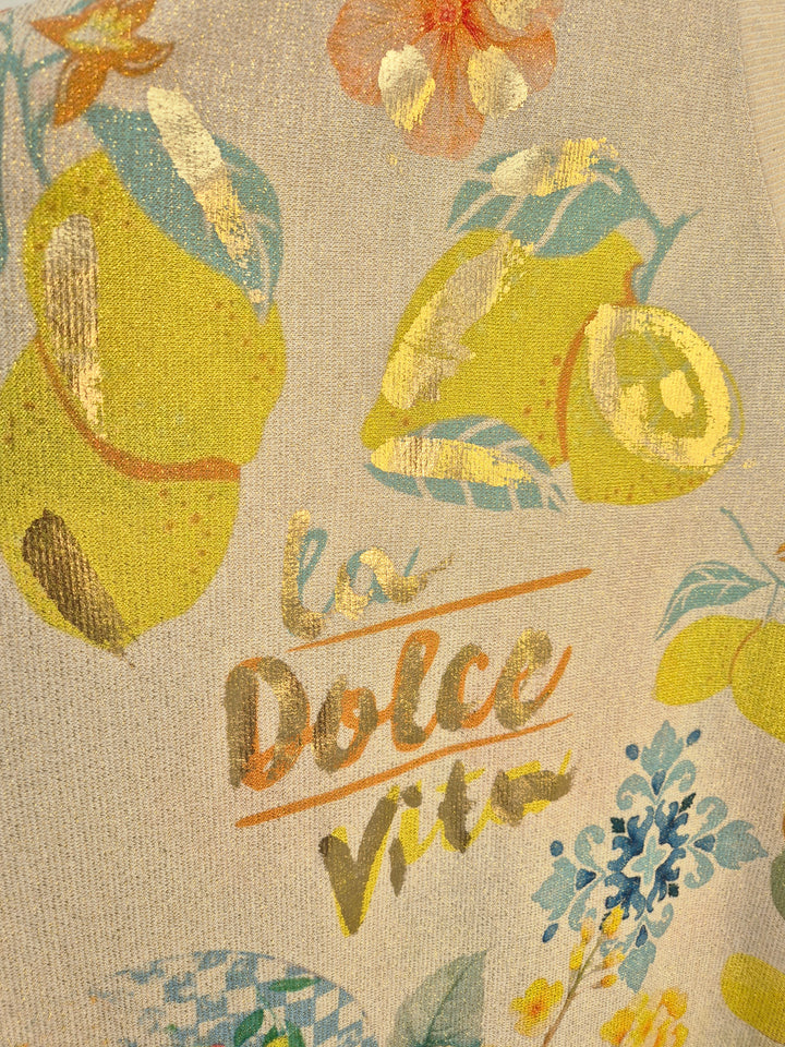 Carla Shimmer Oversized Top -  CIAO BELLA with Gold Foil (One Size/Curvy fitting from Size 14/16 up to Size 20/22)