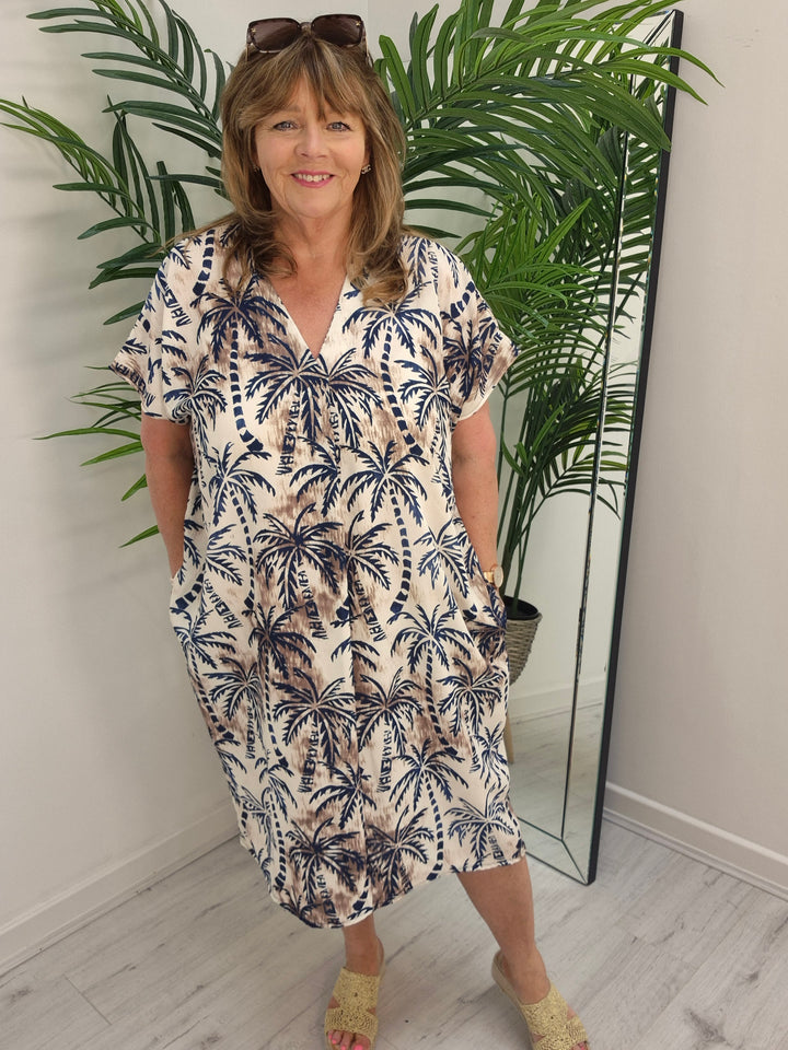 Palm Midi Dress - (choose your Colour) - (Oversized)