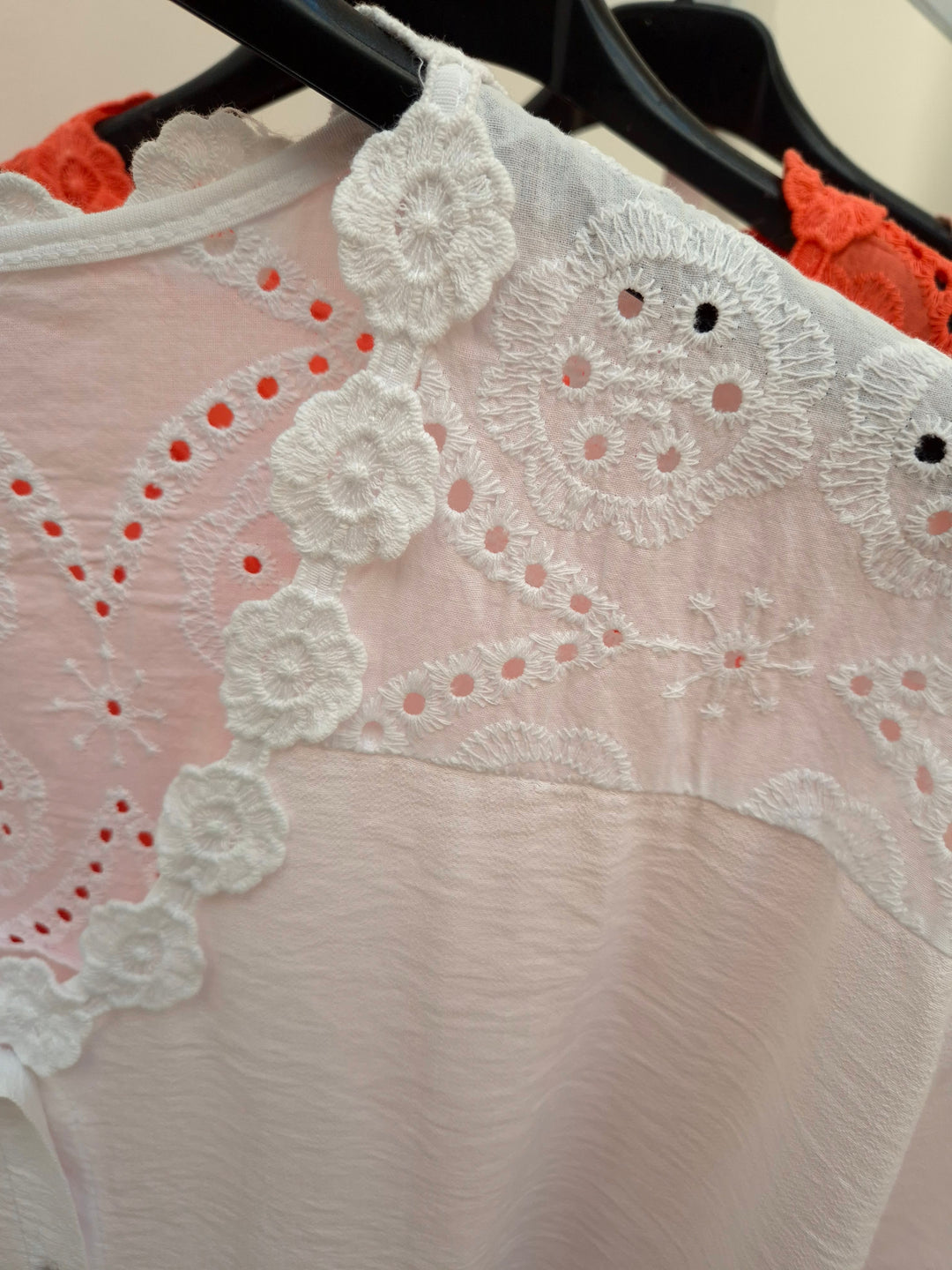 Belinda Broderie Anglaise Top - (choose your Colour) (Curvy)