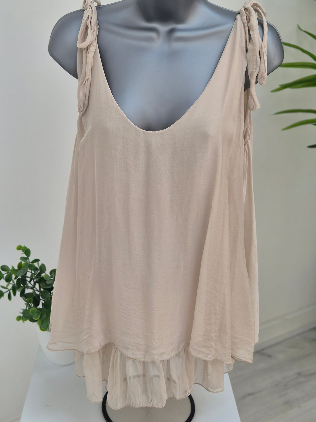 Portofino Silk Overlay Top - (choose your Colour) (One Size)