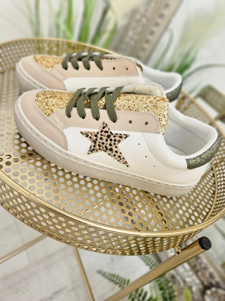Leopard Trainers - Khaki