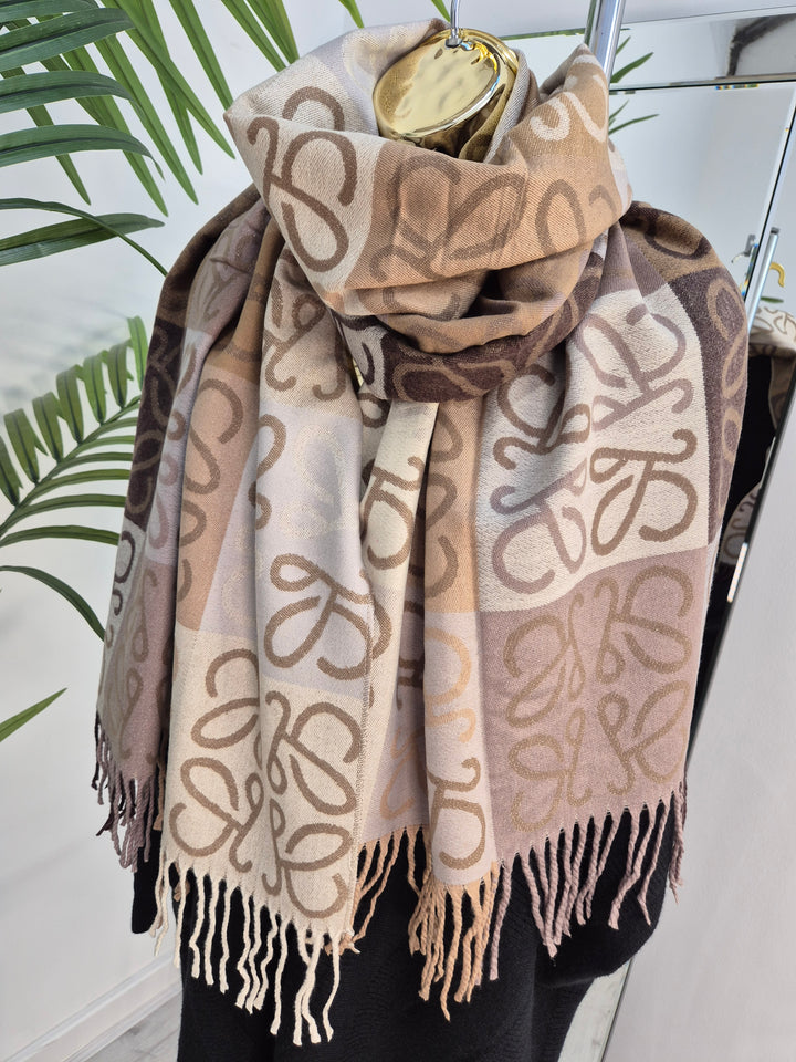 Super Soft Reversible Scarf with Fringing - Multi