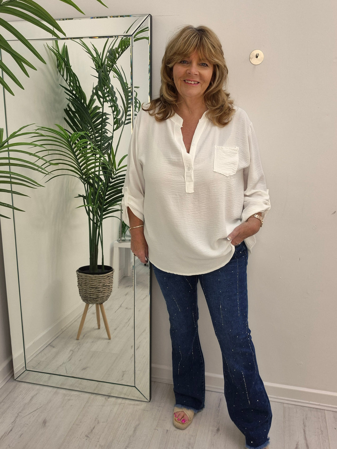 Stella Sparkly G Smack Flare Jeans - Dark Denim Stonewashed (choose your Size)